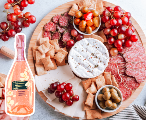 Rose Pairing With Charcuterie Board