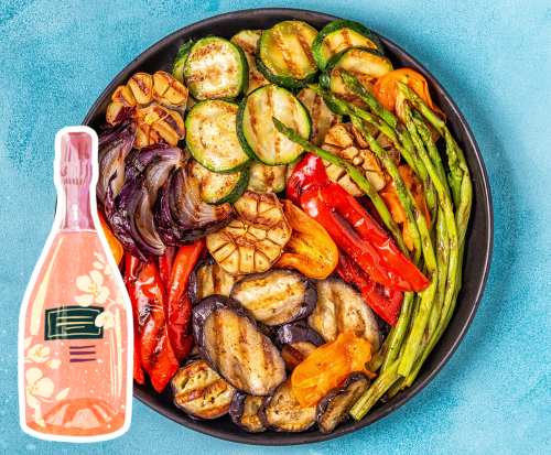 Rose Wine With Grilled Vegetables
